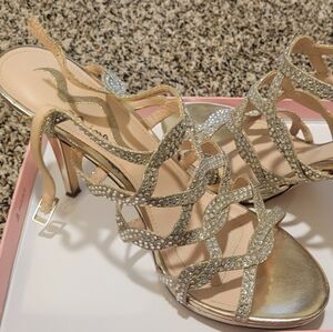 Elegant Silver Strappy Heels